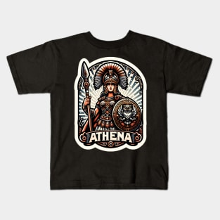 Athena: Majestic Greek Goddess of Wisdom and War Kids T-Shirt